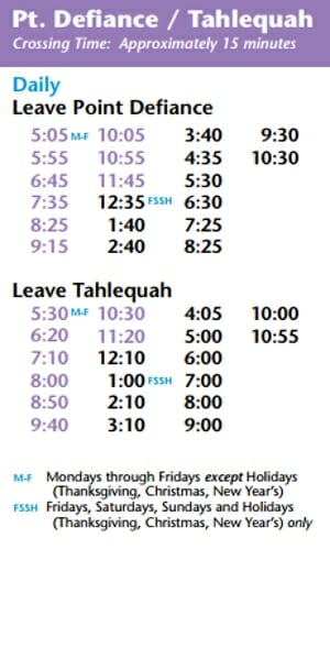 Vashon Island Ferry Schedule Tacoma Vashon Island Ferry Schedule Tacoma